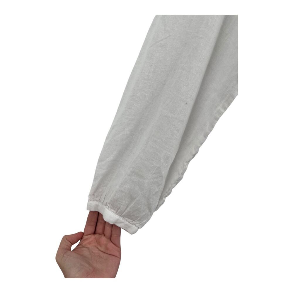 Rails Dress Jasmine smocked waist long sleeve linen mix white size X-Large XL - Picture 3 of 9